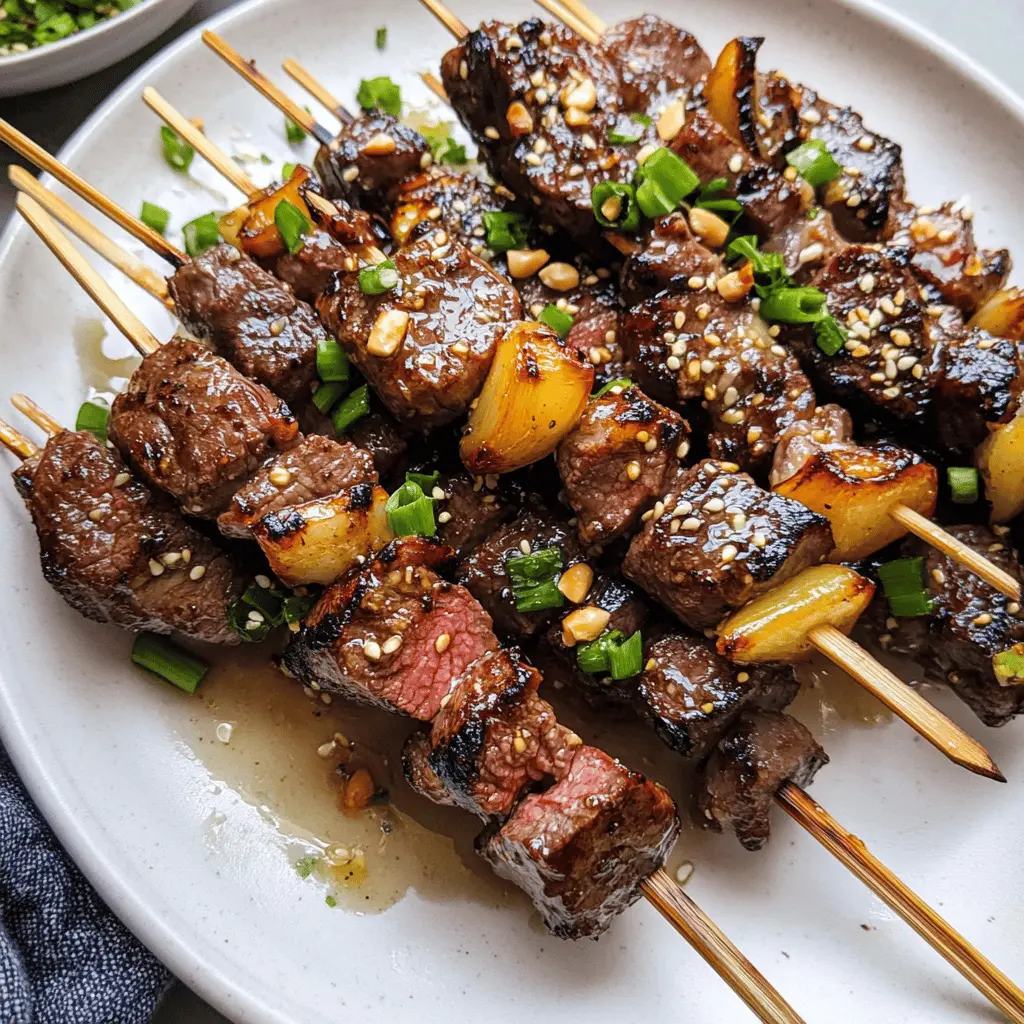 Fire up your grill! These Asian Garlic Steak Skewers are bursting with flavor, featuring tender beef marinated in a savory garlic sauce with a hint of soy and sesame. Perfect for a quick weeknight dinner or your next backyard barbecue. Save this recipe for a deliciously satisfying meal that impresses every time!