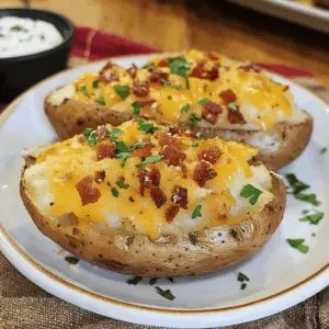 Light and fluffy, these steakhouse baked potatoes are the perfect side for any meal! With their crispy skin and creamy interior, they make any dinner feel special. Top them with butter, sour cream, or cheese for an irresistible treat. Save this recipe for your next family gathering or steak night, and elevate your dining experience!