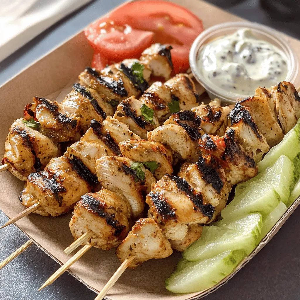 This Chicken Souvlaki recipe brings the taste of Greece right to your kitchen! Juicy marinated chicken skewers are packed with flavor, making them perfect for summer BBQs or a quick weeknight dinner. Serve them with warm pita and a side of tzatziki sauce. Be sure to save this recipe for a deliciously easy meal anytime!