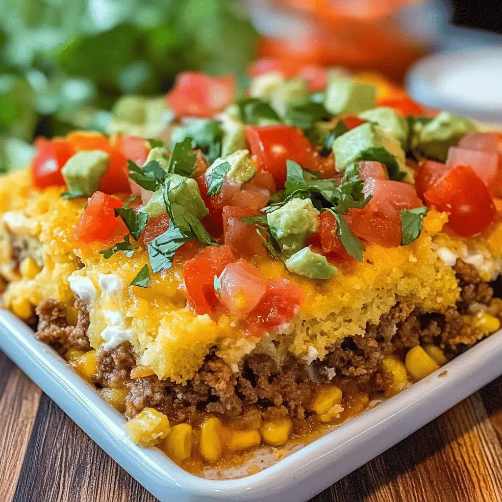 Kick off your meal with this easy Cornbread Taco Bake! Featuring layers of seasoned ground beef, zesty beans, and fluffy cornbread, it’s a family favorite packed with flavor. Perfect for busy weeknights or gatherings! Save this recipe for your next taco night and enjoy a fun twist on classic flavors that everyone will love!