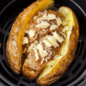 Experience the perfect fusion of crispy skin and fluffy interior with this Air Fryer Baked Potato recipe! Simple to make, it's the ideal side dish or snack, bursting with flavor. Top it with your favorite toppings for a delicious treat. Save this recipe for your next cookout or family dinner!