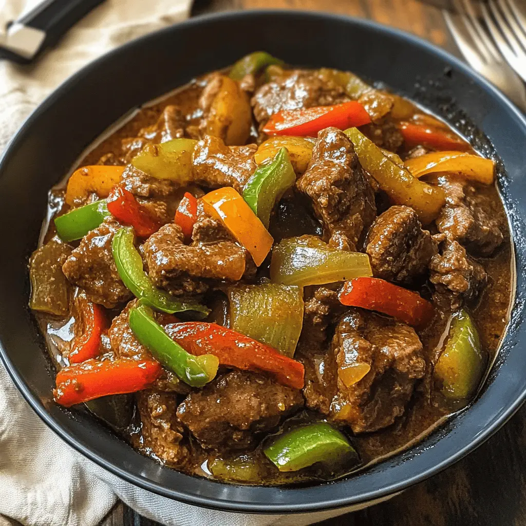 This Crock Pot Pepper Steak is a hearty dish that combines tender beef slices and colorful bell peppers in a savory sauce. Perfect for busy weeknights, this recipe is easy to throw together and fills your home with a mouthwatering aroma. Save this pin for a delicious dinner option your whole family will love!