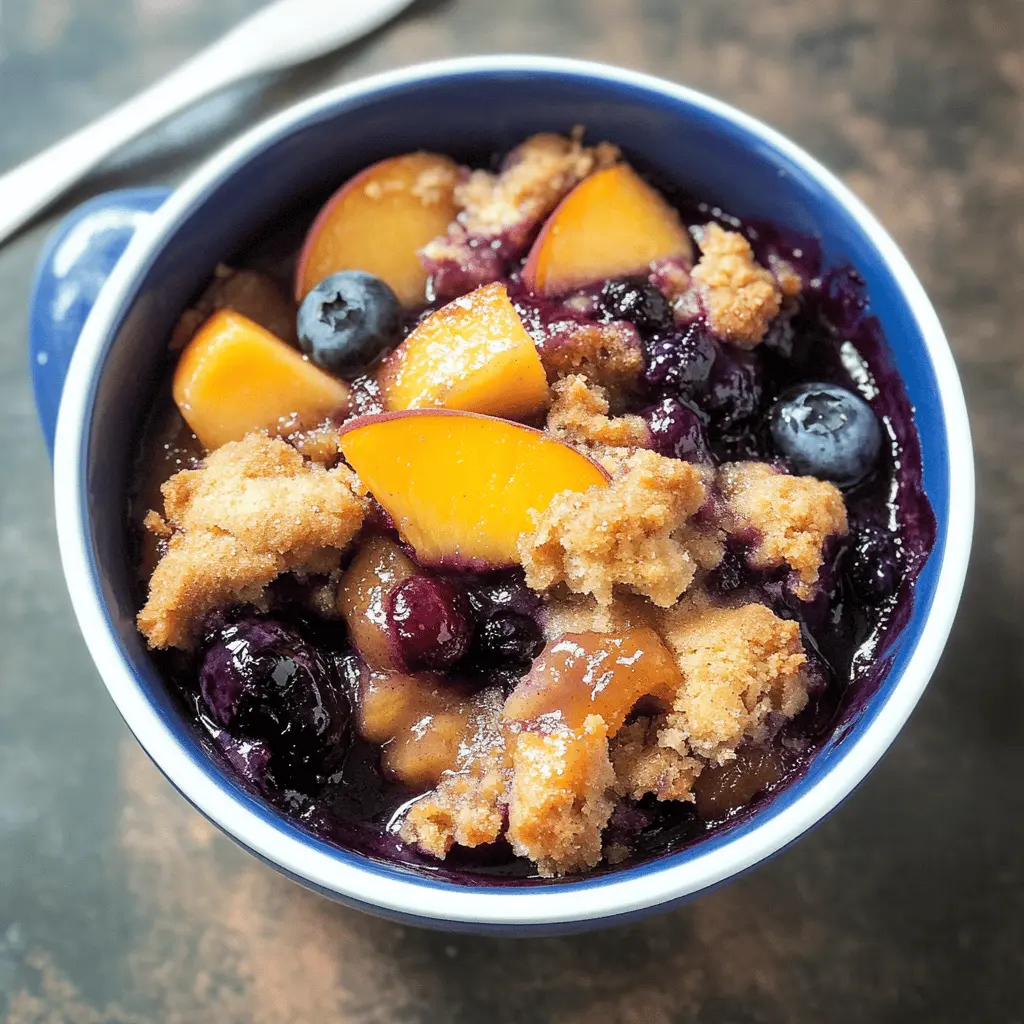 Enjoy a warm and comforting Crockpot Blueberry Peach Cobbler that's perfect for any gathering! This delicious dessert combines the sweetness of juicy peaches and tangy blueberries, all topped with a homemade biscuit. It's easy to whip up and cooks slowly to perfection in your crockpot. Save this recipe for your next family dinner or potluck!