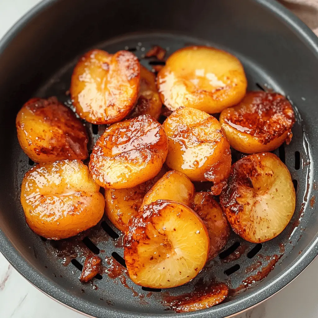 Treat yourself to a delightful dessert with these Easy Air Fryer Peaches! Perfectly caramelized and bursting with sweet flavor, these juicy peaches are a treat for any occasion. Serve them with a scoop of vanilla ice cream or a sprinkle of cinnamon for an extra twist. Don't forget to save this simple recipe for your next summer gathering or cozy night in!