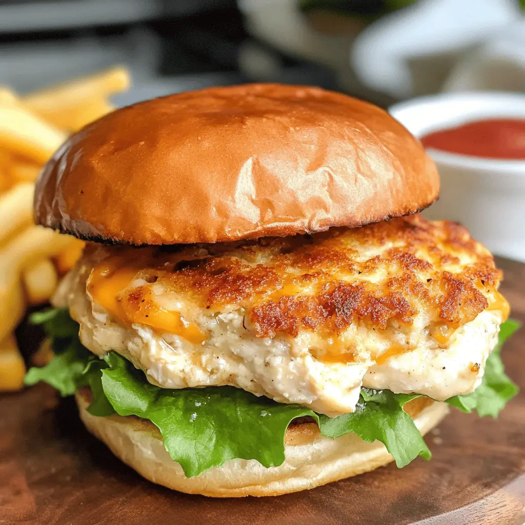 Get ready for a delicious delight with these Easy Cheddar Ranch Chicken Burgers! Packed with juicy chicken, zesty ranch flavor, and melted cheddar, these burgers are perfect for a quick weeknight dinner or a fun weekend cookout. Save this recipe for an effortless crowd-pleaser that'll have everyone asking for seconds! 🥙🍔