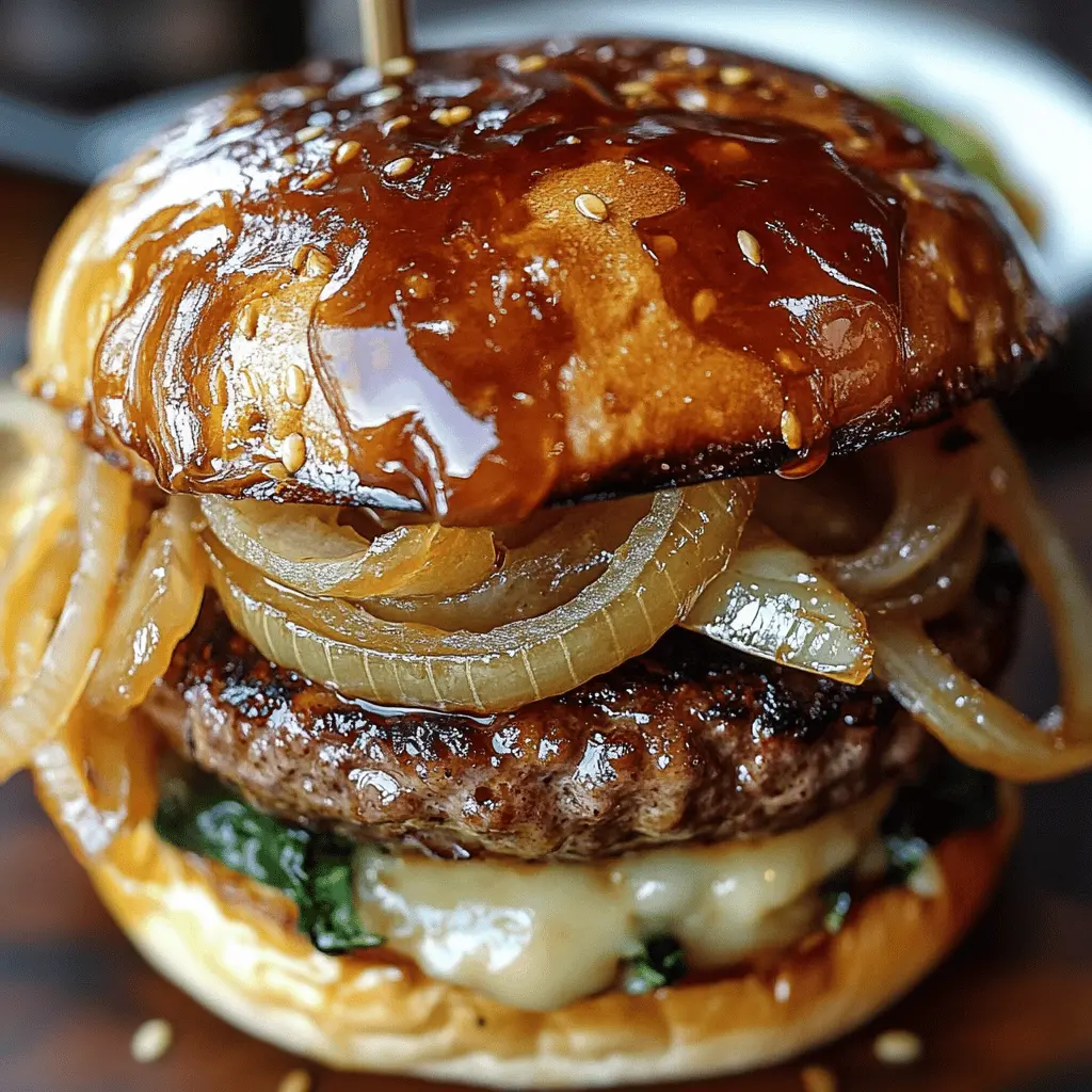 Take your burger night to the next level with these French Onion Burgers! Featuring juicy beef patties topped with sweet, caramelized onions and melty cheese, this recipe brings a twist to the classic burger. Perfect for summer BBQs or cozy dinners at home. Save this delicious idea for your next meal!