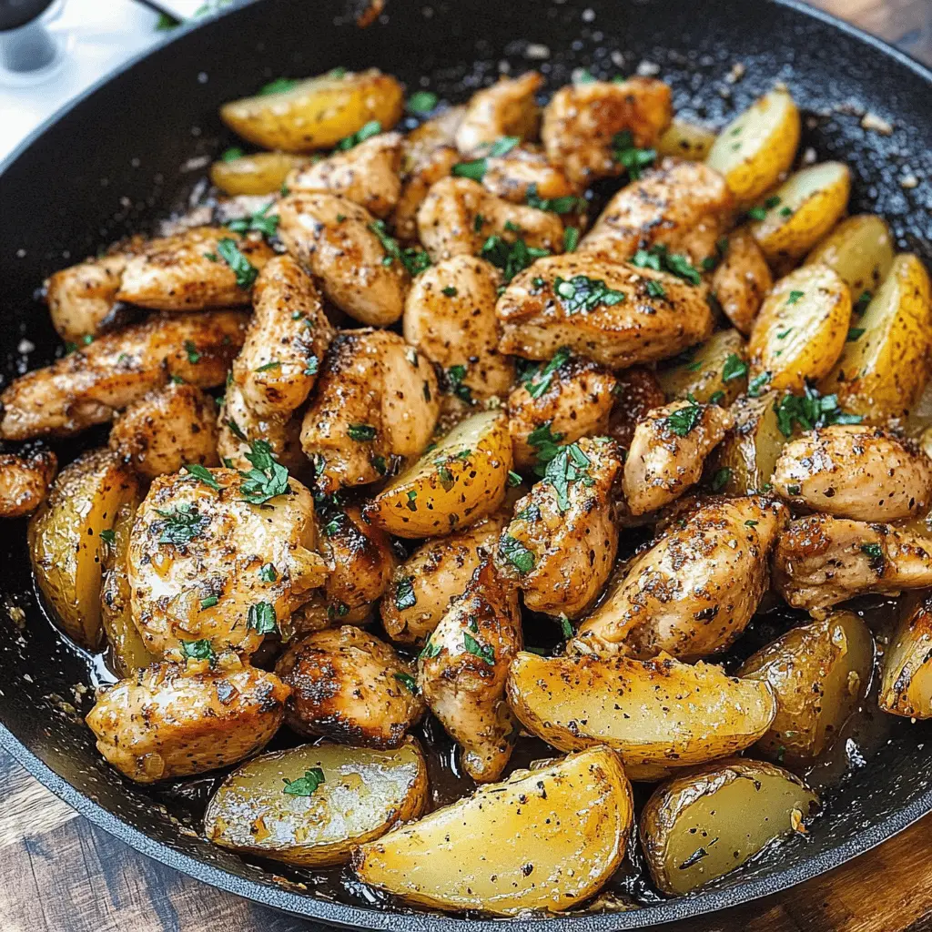 This Garlic Butter Chicken and Potatoes Skillet is a one-pan wonder! Juicy chicken breasts are seared to perfection, then tossed with tender potatoes and flavorful garlic butter. Perfect for busy weeknights or a cozy Sunday dinner. Save this recipe for an easy meal that your whole family will love! 🍽️✨