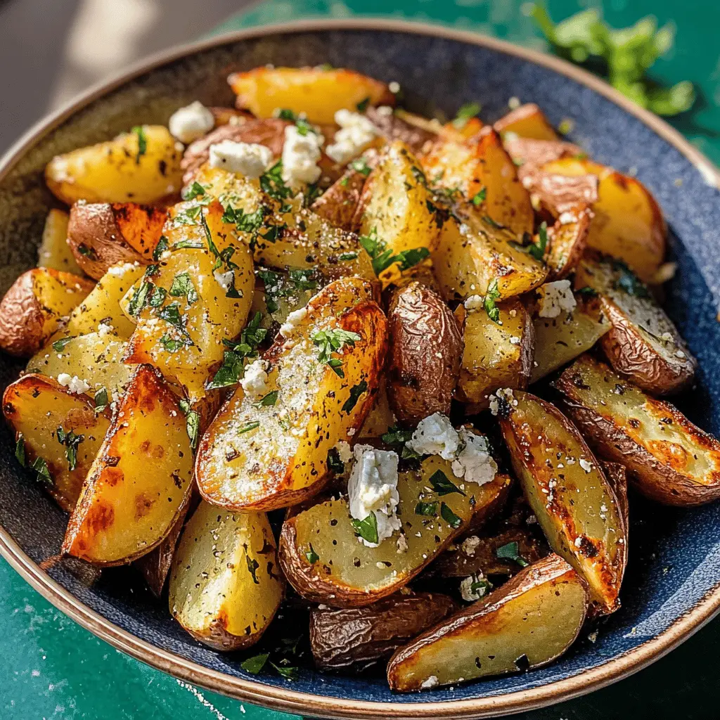 These Greek roasted potatoes are the perfect blend of crispy and tender, infused with fragrant herbs and lemon for a refreshing twist! Made with simple ingredients like potatoes, olive oil, and oregano, they'll be a hit at any gathering. Save this recipe for your next family dinner or barbecue to impress your guests with a taste of Greece!