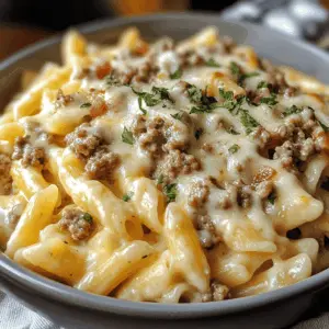 This Loaded Cheeseburger Alfredo Pasta is a creamy and cheesy delight you won't want to miss! With rich flavors of ground beef, pasta, and a luscious Alfredo sauce, it's a perfect comfort meal that's sure to satisfy any appetite. Save this recipe for a family dinner or game night; everyone will be asking for seconds!