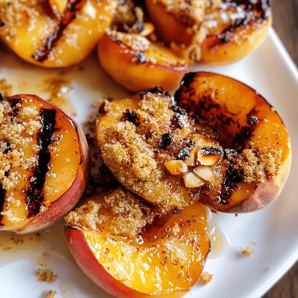 Sweeten your summer gatherings with these Maple Grilled Peaches topped with crunchy Almond Cookie Crumb! This easy dessert highlights juicy peaches caramelized to perfection, enhanced by the rich flavor of maple. Perfect for barbecues, picnics, or a cozy evening at home, don’t forget to save this recipe for your next special occasion!