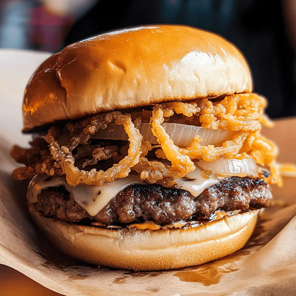 Get ready to enjoy a classic twist on burgers with these Oklahoma Fried Onion Burgers! Juicy patties topped with crispy, golden fried onions create a flavor explosion you won't forget. Perfect for summer barbecues or family dinners, this recipe is sure to impress. Save this pin for your next grill night and bring a taste of Oklahoma to your table!