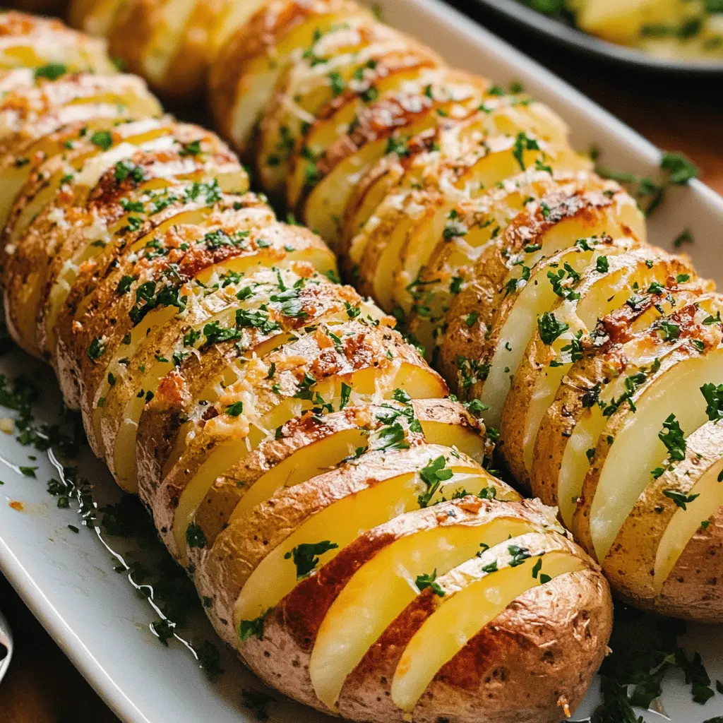 These sliced baked potatoes are a delightful twist on a classic side dish! Crispy on the outside and tender inside, they’re seasoned to perfection, making them perfect for any meal or gathering. Easy to make, just slice, season, and bake! Save this recipe to impress your family and friends at your next dinner!