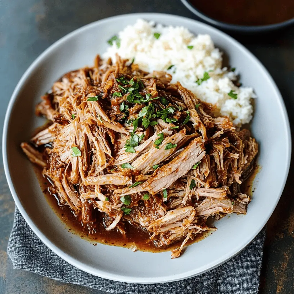 Get ready for a tender, flavorful dinner with this slow cooker pulled pork recipe! Juicy pork shoulder is cooked low and slow, absorbing a blend of spices and tangy sauce for a delicious meal. Perfect for sandwiches, tacos, or as a main dish for gatherings. Save this recipe for your next cookout or family dinner!