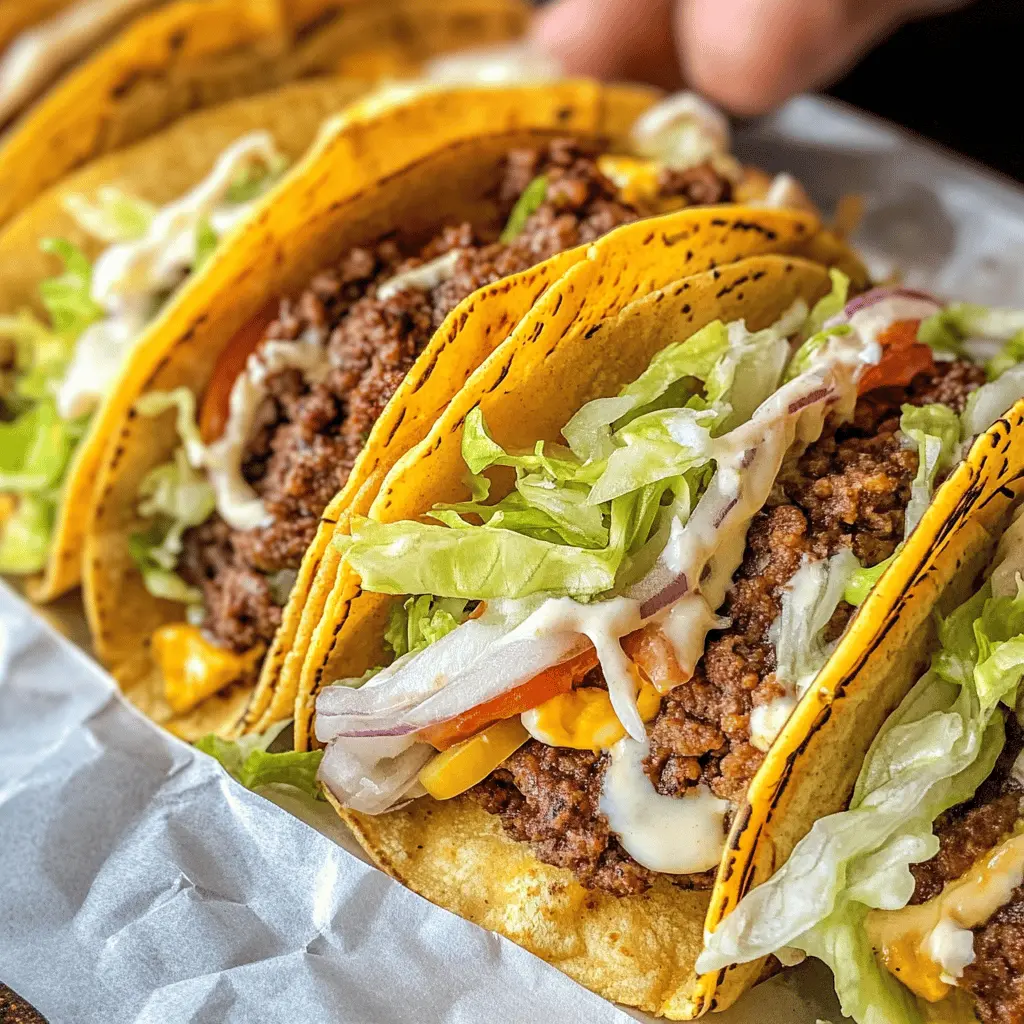 Get ready to experience a flavor explosion with these Smash Burger Tacos! Crispy tortillas are filled with juicy smashed beef patties, topped with melty cheese, fresh lettuce, and your favorite sauces. Perfect for taco night, game day, or any casual gathering. Save this recipe for a fun twist on classic burgers that your friends and family will love!
