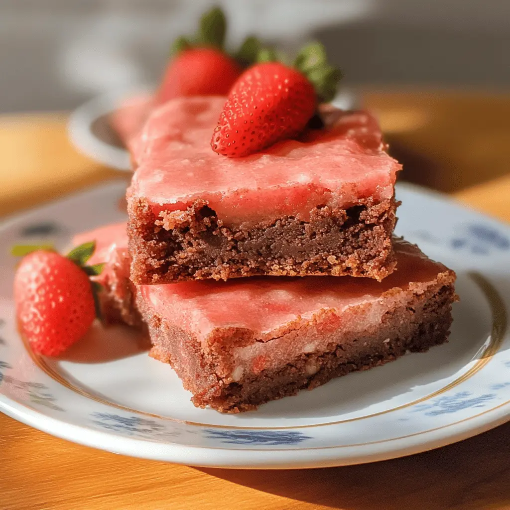 These Strawberry Brownies are a delightful treat, combining rich chocolate and fresh strawberries for a perfect dessert! The fudgy brownie base is topped with sweet strawberry slices, making every bite a burst of flavor. Save this recipe for your next gathering or a cozy afternoon snack—it’s sure to be a hit with family and friends!