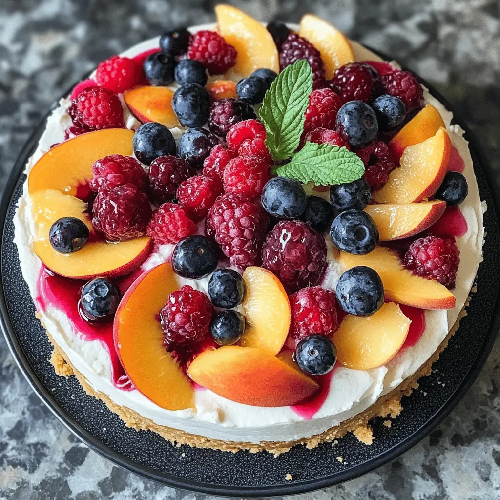 Treat yourself to a delightful Summer Berry and Peach Cheesecake that combines creamy cheesecake with fresh, juicy fruits. This recipe features luscious peaches and a medley of berries, creating the perfect summer dessert. It's easy to whip up and makes for a stunning addition to your summer gatherings or picnics. Save this recipe now to impress your friends and family with a sweet and fruity treat!