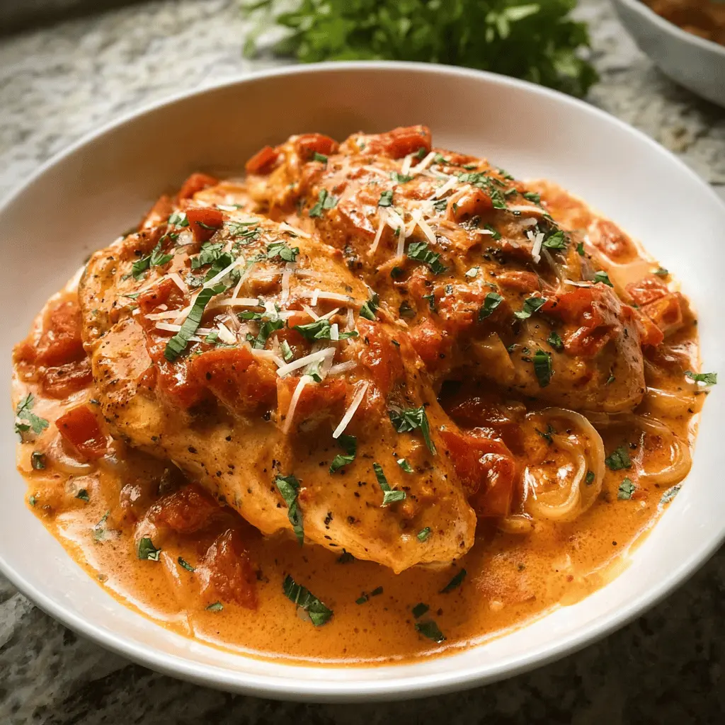 Easy Slow Cooker Creamy Tomato Basil Chicken
