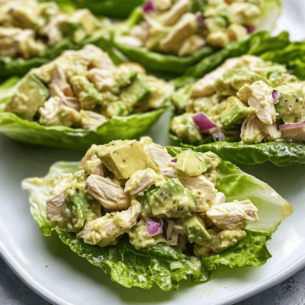 Easy Avocado Chicken Salad Lettuce Wraps