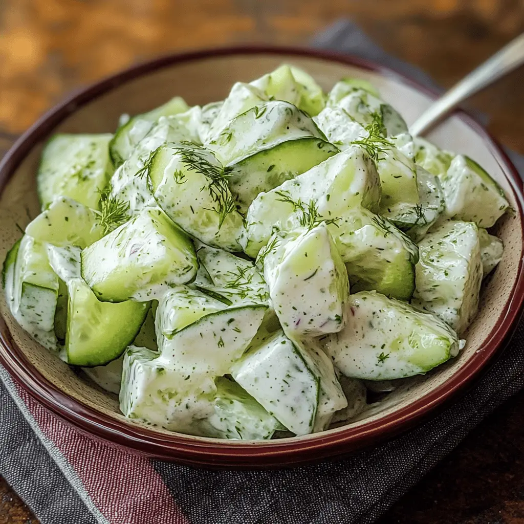 Easy Creamy Cucumber Salad Recipe