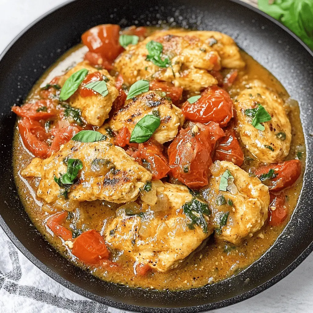 Easy Keto Tomato Basil Chicken Skillet
