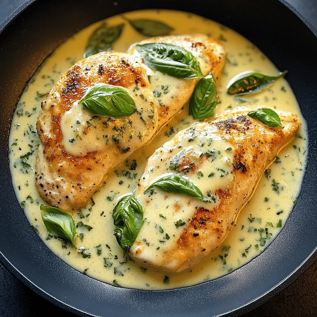 Easy Mozzarella Chicken in Creamy Basil Sauce