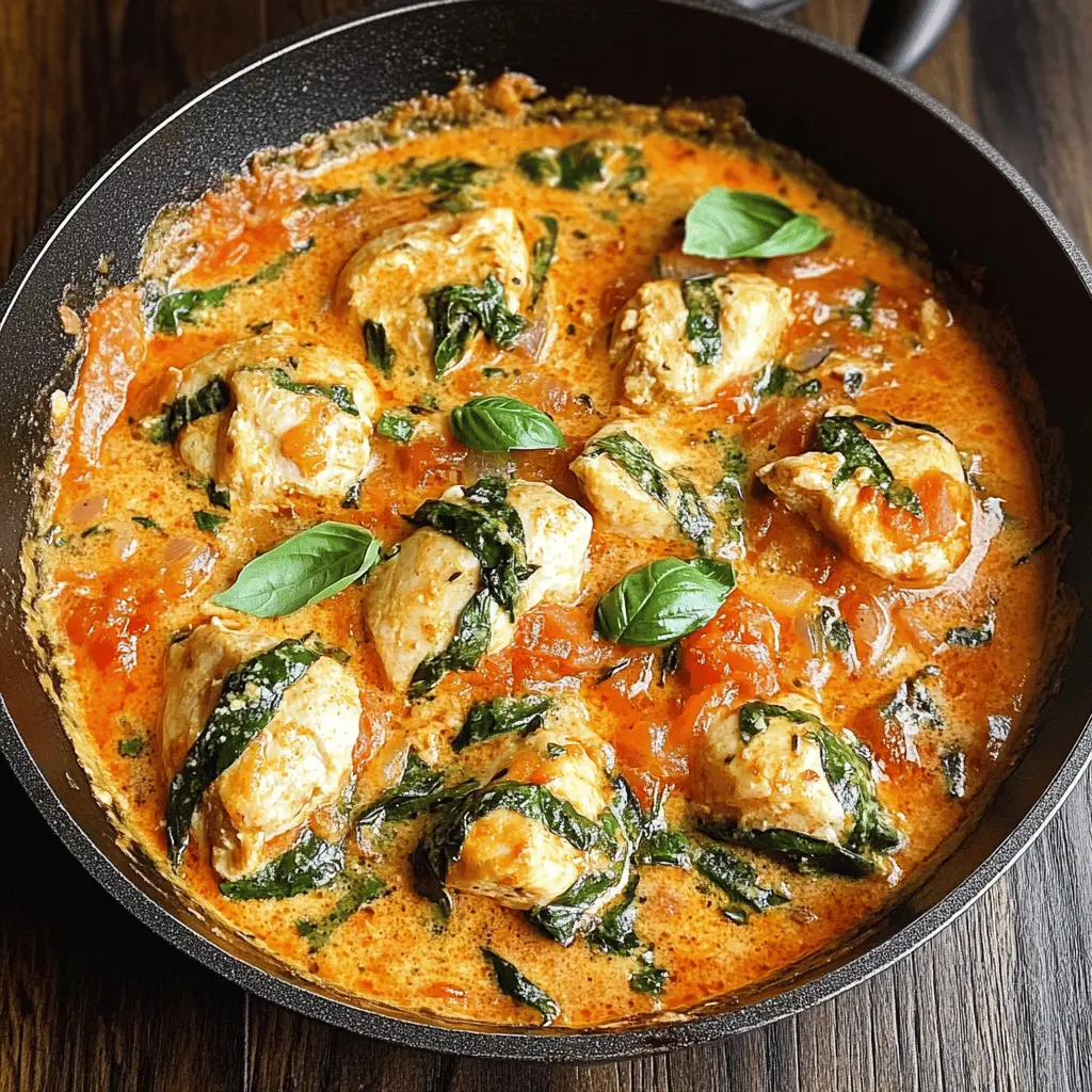 Easy Creamy Tomato Basil Chicken Skillet
