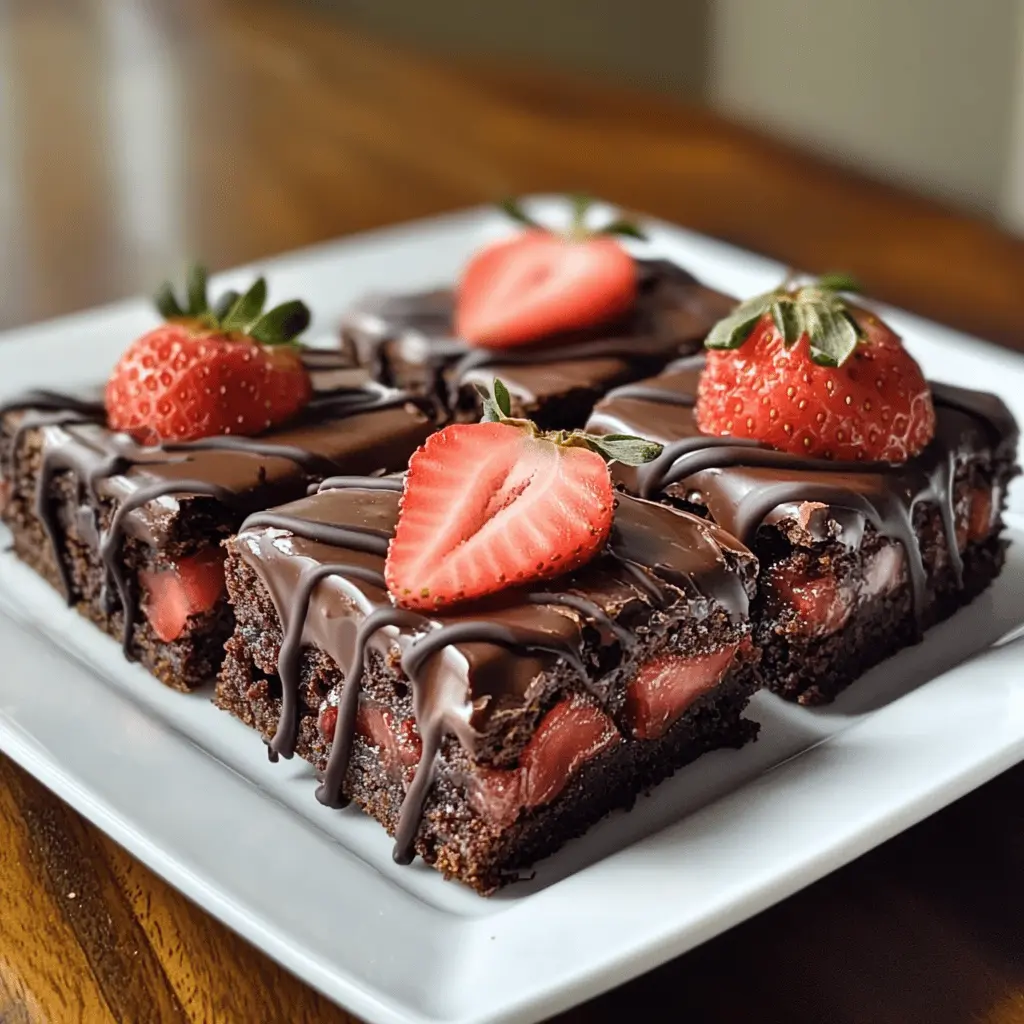 Easy Chocolate Covered Strawberry Brownies Recipe