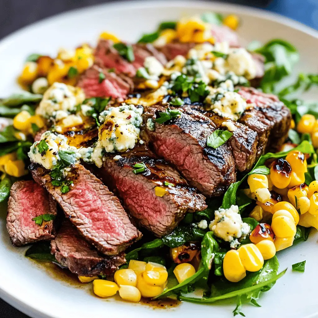 Balsamic Steak Salad with Gorgonzola and Grilled Corn