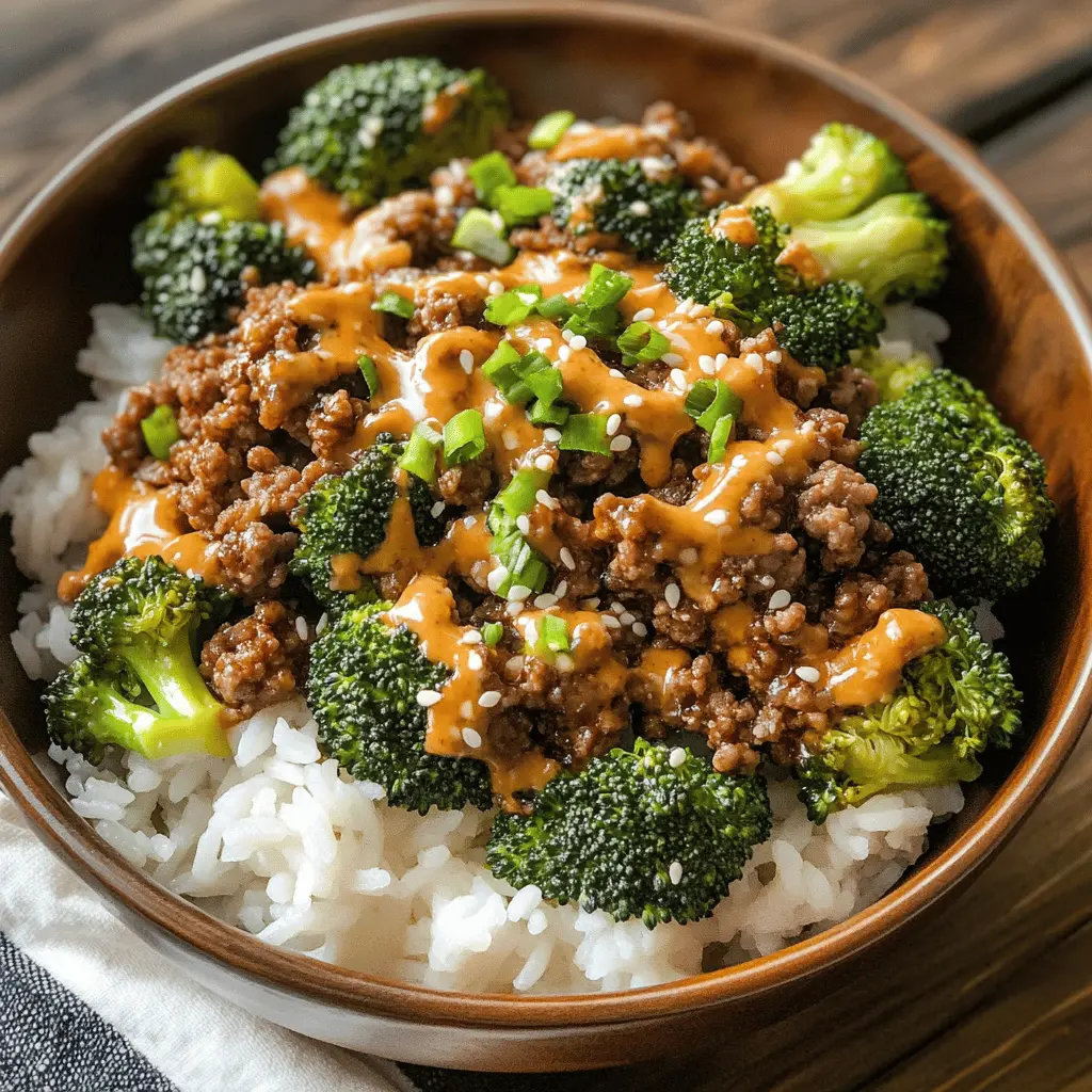 Easy Teriyaki Ground Beef and Broccoli with Yum Yum Sauce