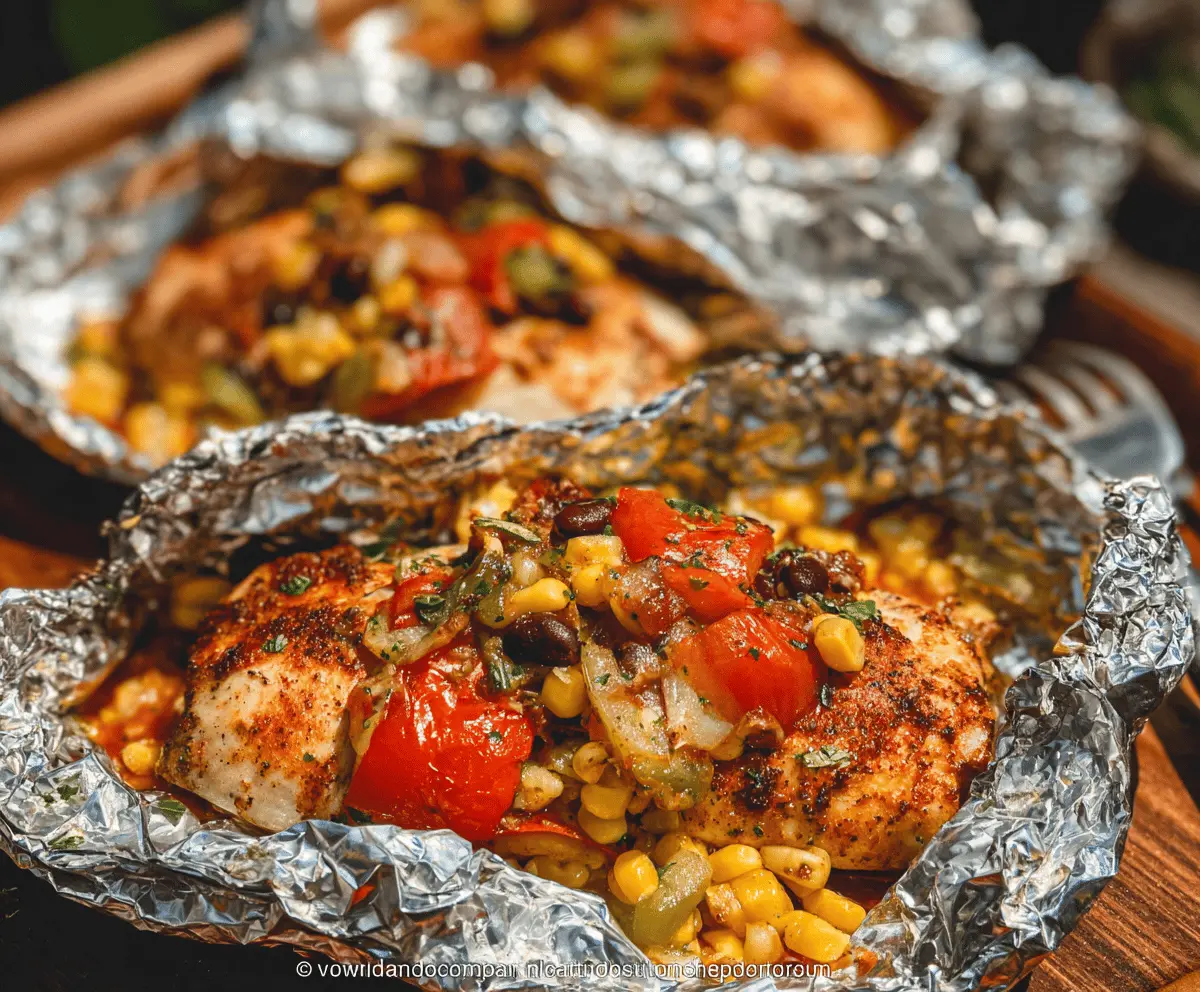 Easy Santa Fe Chicken Foil Packets Recipe