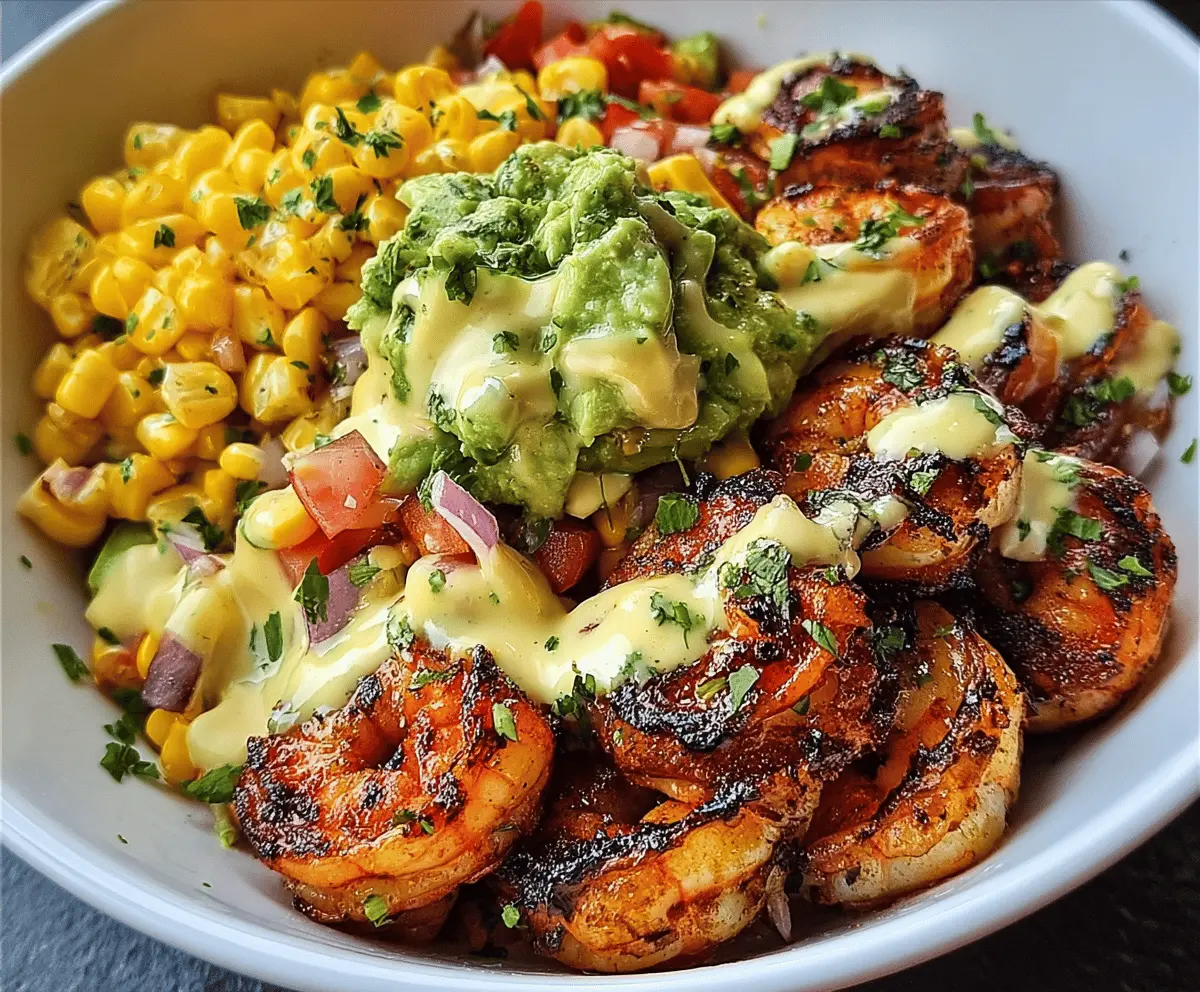 Easy Grilled Shrimp Bowl with Avocado and Corn Salsa