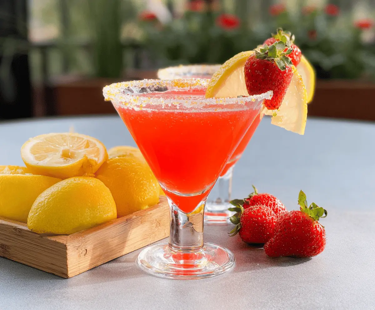 Easy Strawberry Lemon Drop Martini Recipe