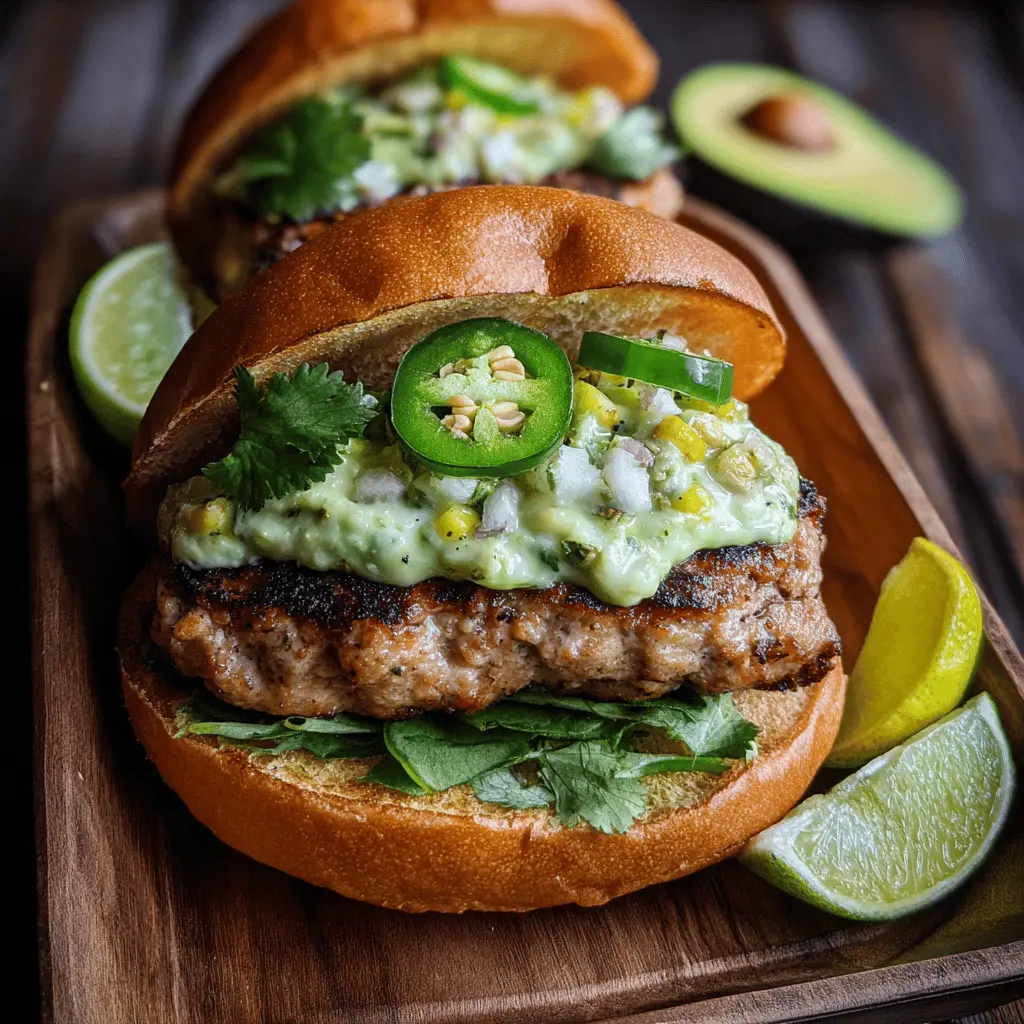 Easy Honey Jalapeño Turkey Burgers with Creamy Avocado Sauce