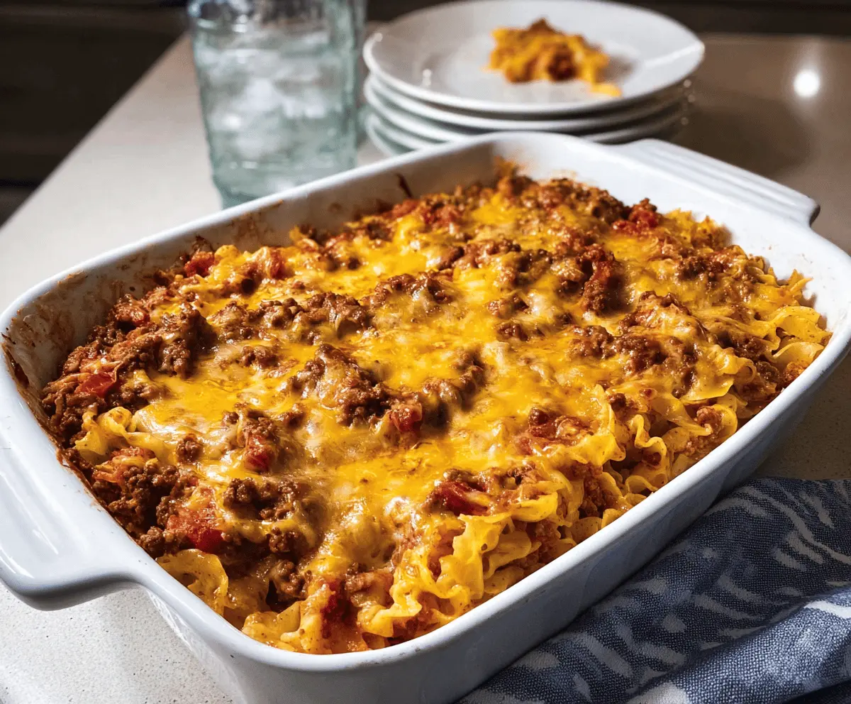 Easy Cheesy Hamburger Casserole Recipe