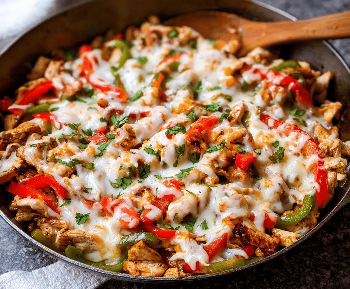 Easy Chicken Cheesesteak Skillet Recipe
