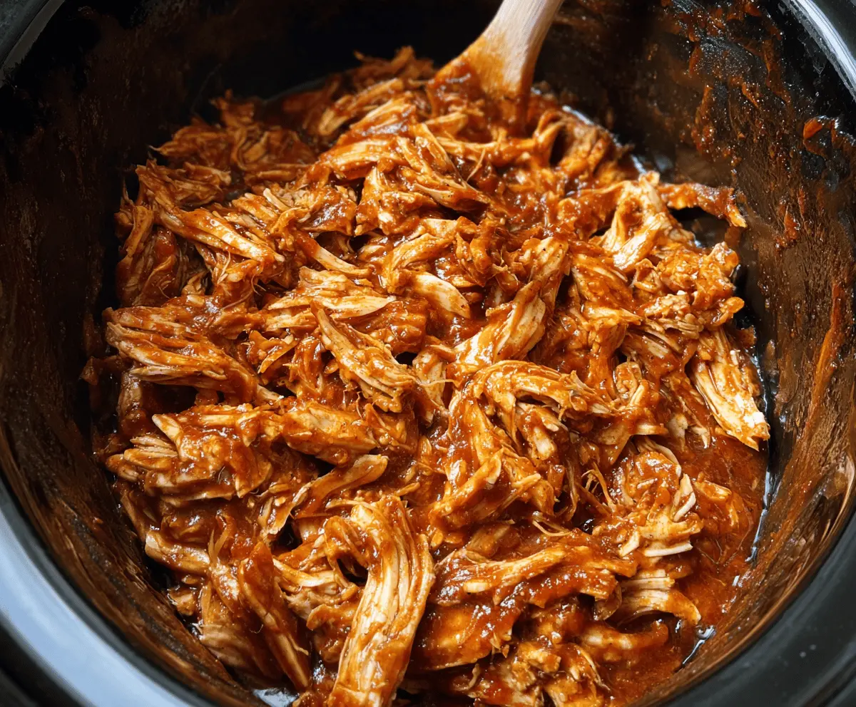 Easy Crockpot BBQ Pulled Chicken Recipe