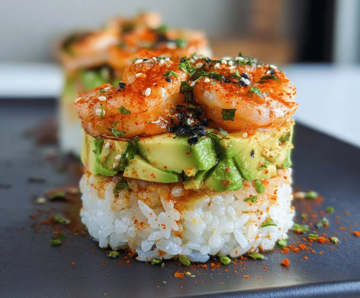 Easy Spicy Shrimp Sushi Stacks Recipe