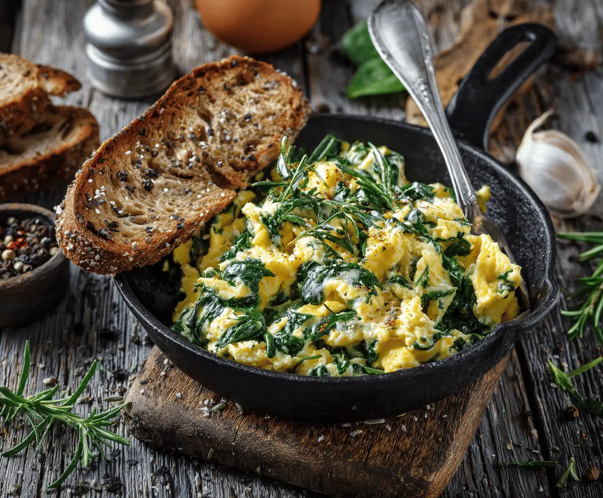 Scrambled Eggs with Spinach