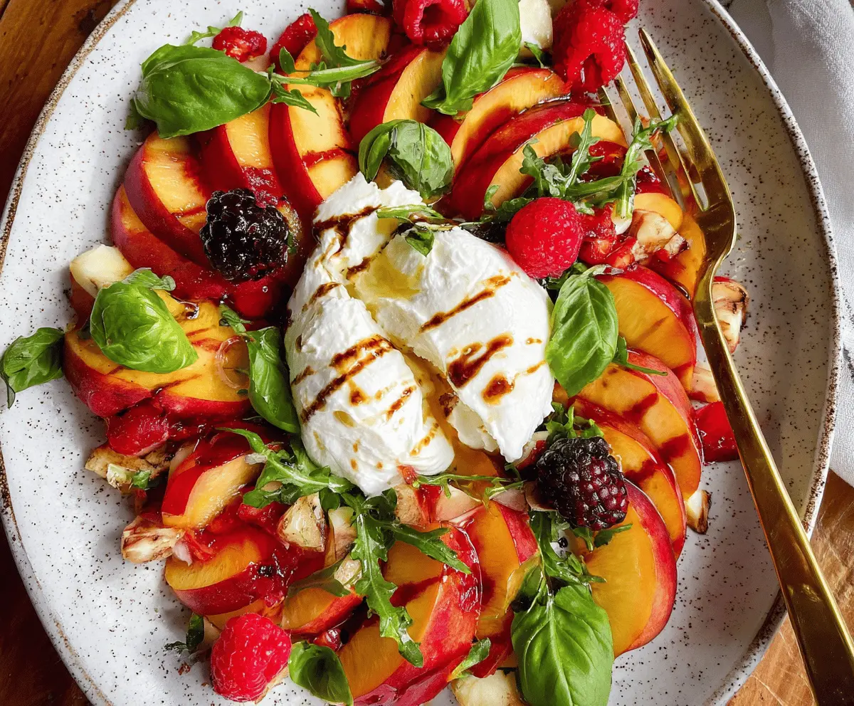 Fresh Peach Burrata Salad Recipe for Summer