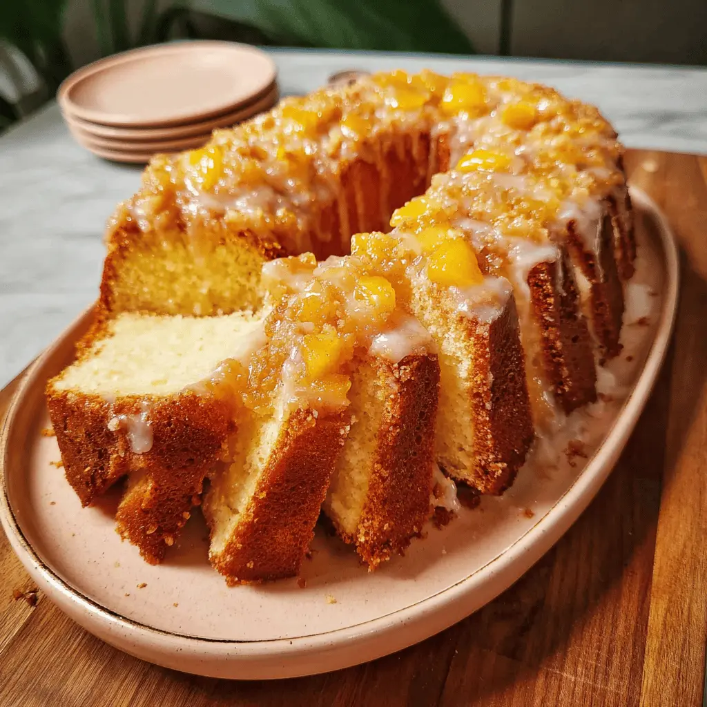 Easy Peach Cobbler Pound Cake Recipe