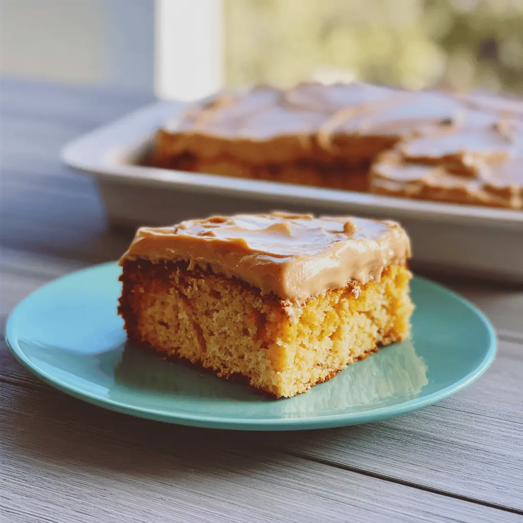 Moist Peach Cake With Brown Sugar Frosting
