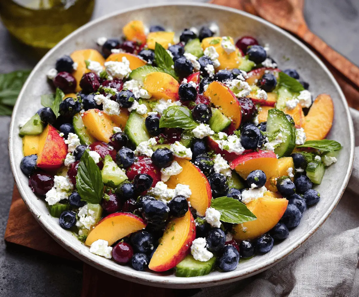 Fresh Blueberry Peach Feta Salad Recipe