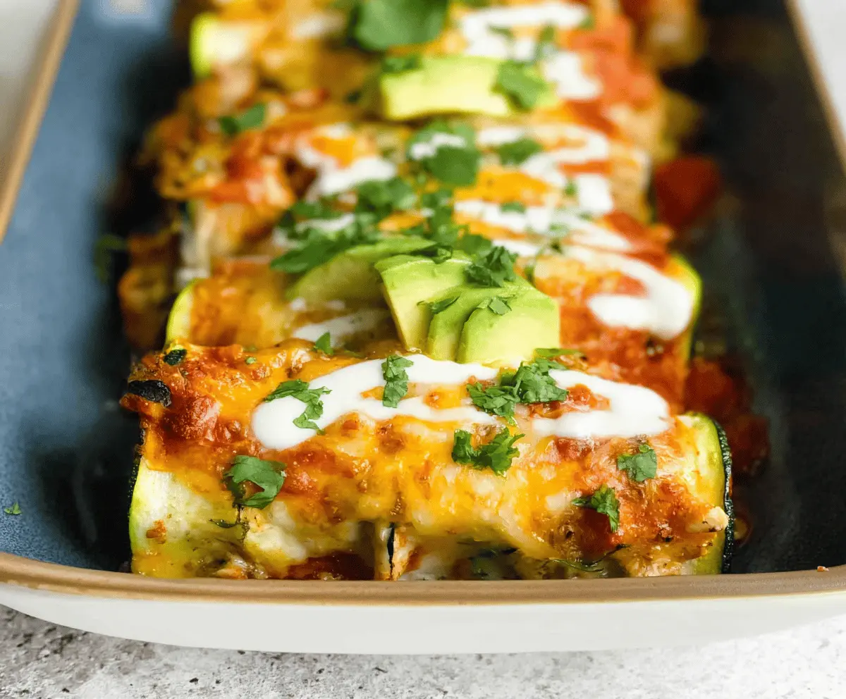 Low Carb Keto Chicken Zucchini Enchiladas