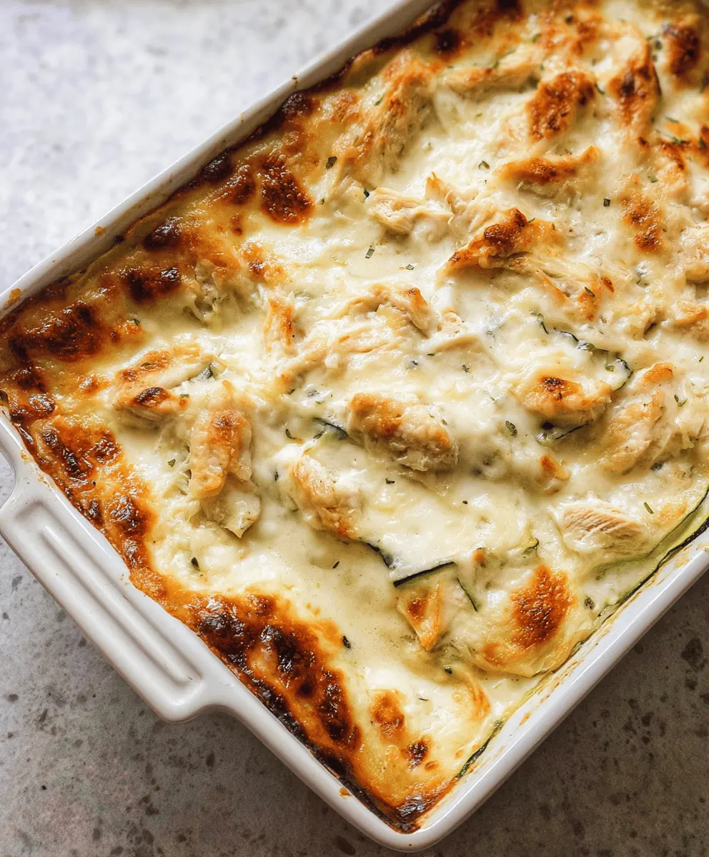 Easy Chicken Alfredo Zucchini Lasagna Recipe
