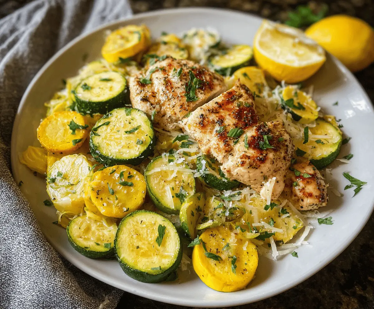 Easy Chicken Breast with Zucchini and Squash Dinner