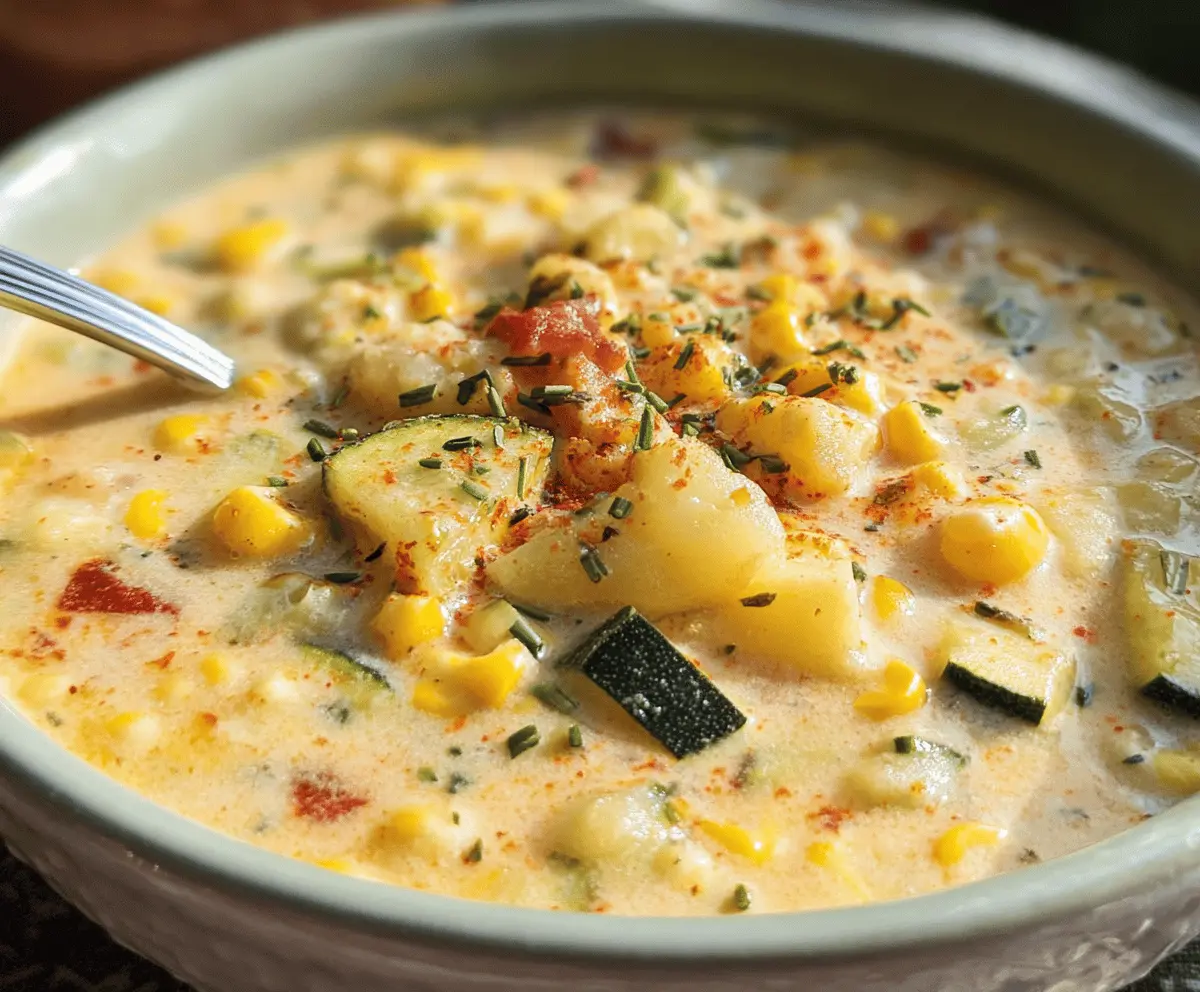 Creamy Summer Corn and Zucchini Chowder Recipe