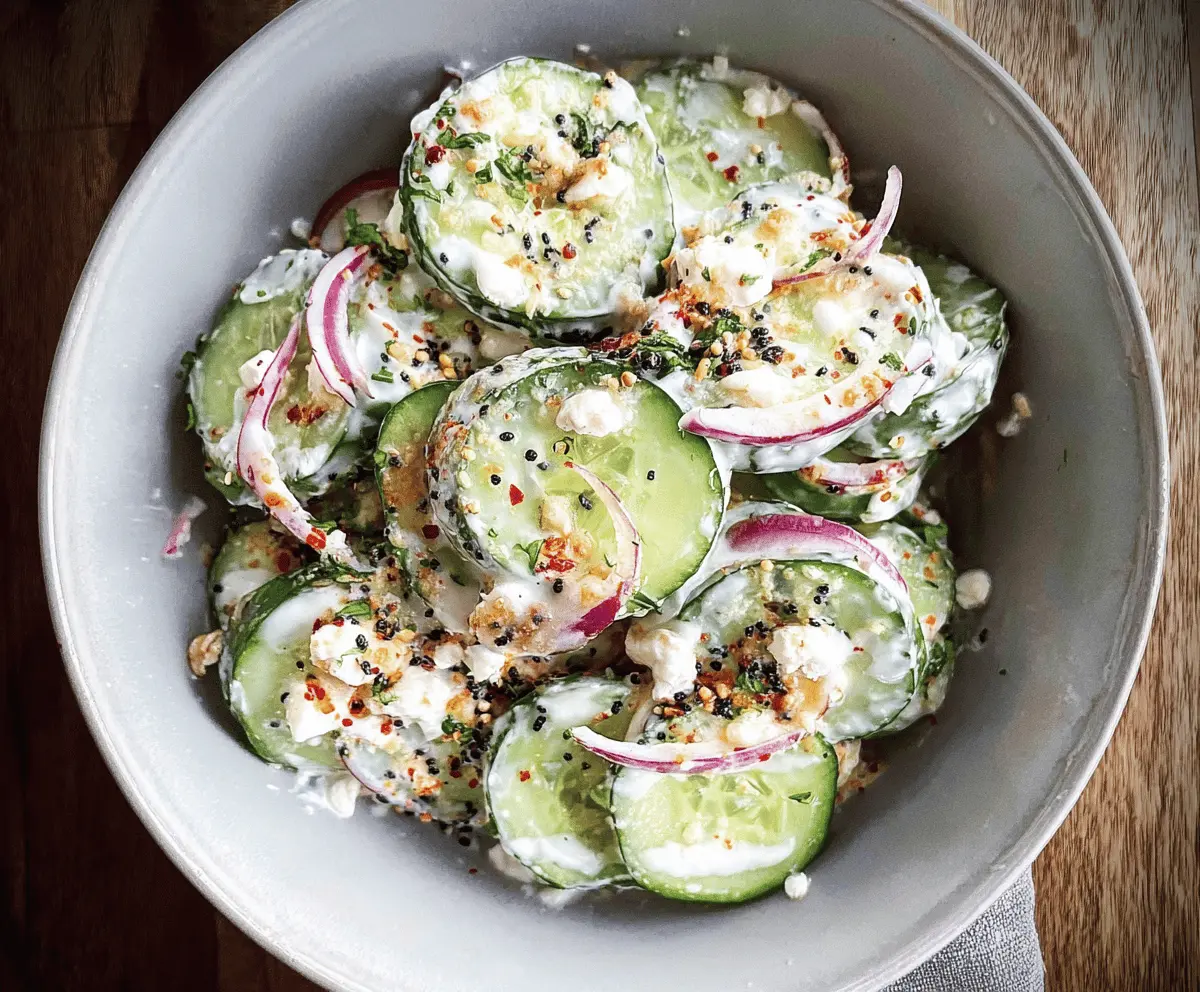 Fresh Everything Bagel Salad with Cucumber Crunch