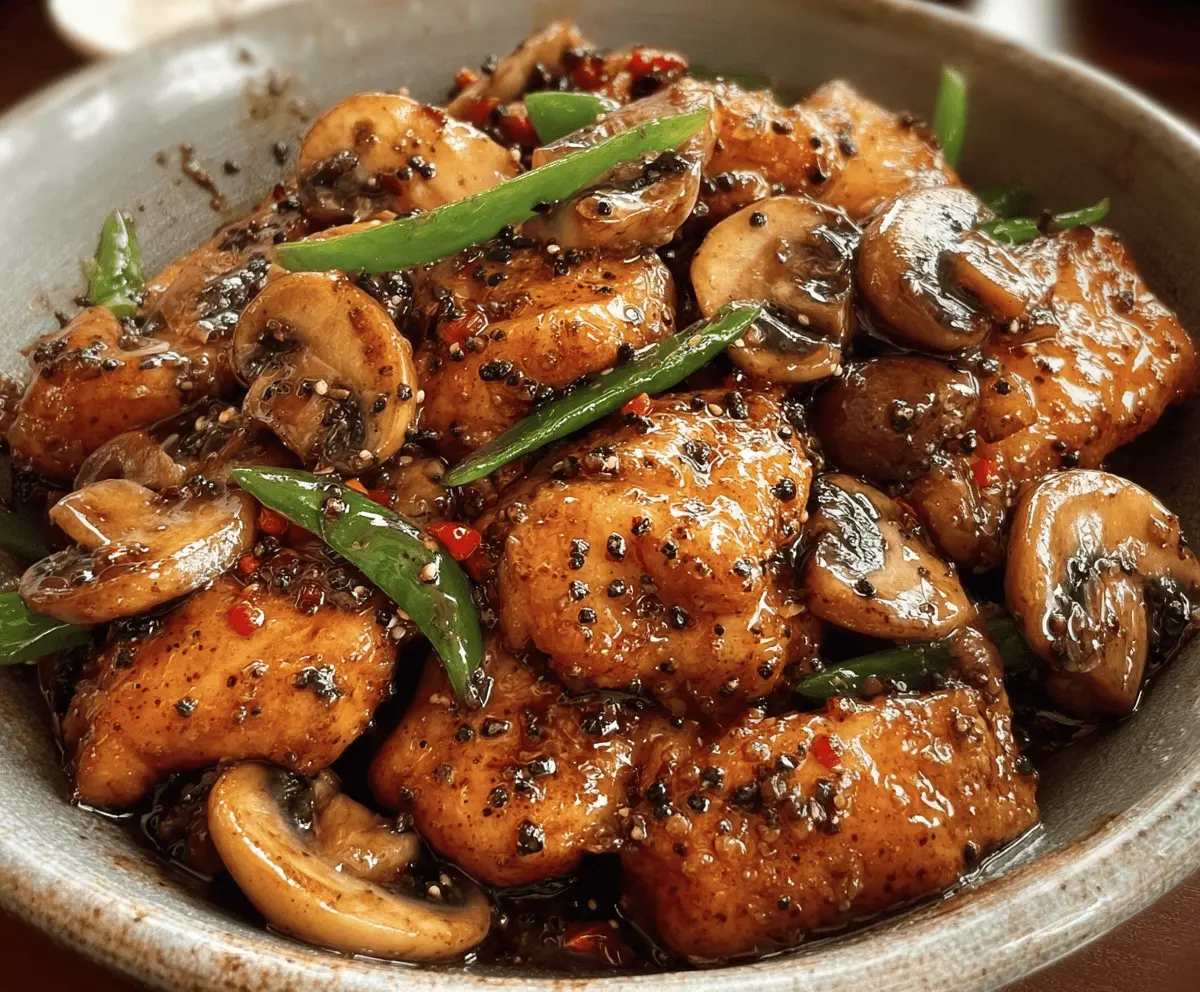 Easy Black Pepper Chicken with Mushrooms Recipe