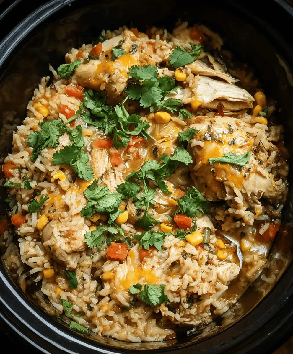 Easy Southwest Crock Pot Chicken and Rice Recipe