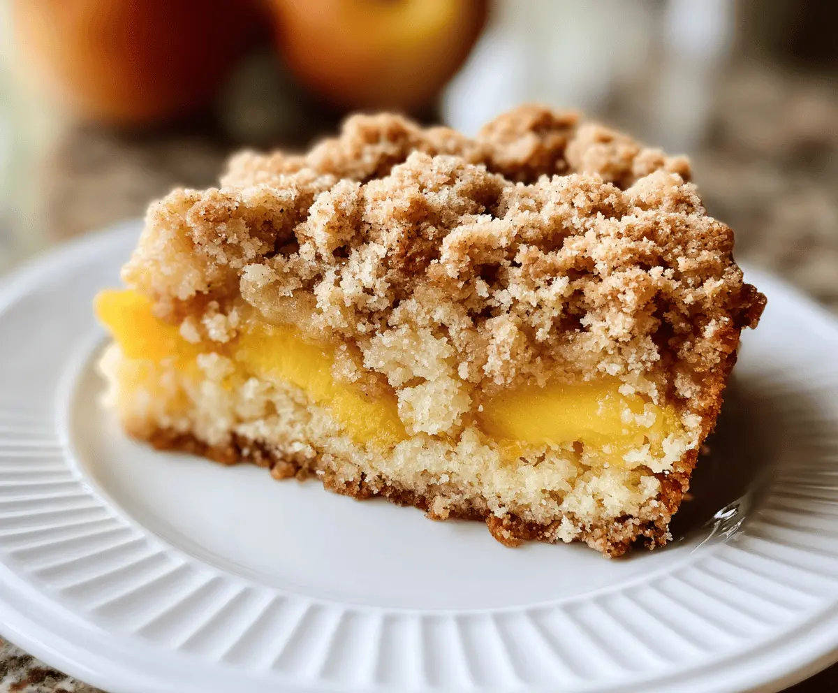 Southern Peach Crumb Cake with Sweet Cinnamon Topping
